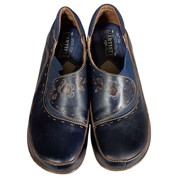 L'Artiste by Spring Step Burbank  Leather Women's Clogs Shoes Blue 39/US 8.5 - Picture 4 of 10